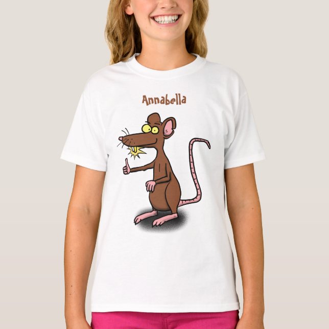 Camiseta Rato castanho-bonito deita um desenho animado (Frente)