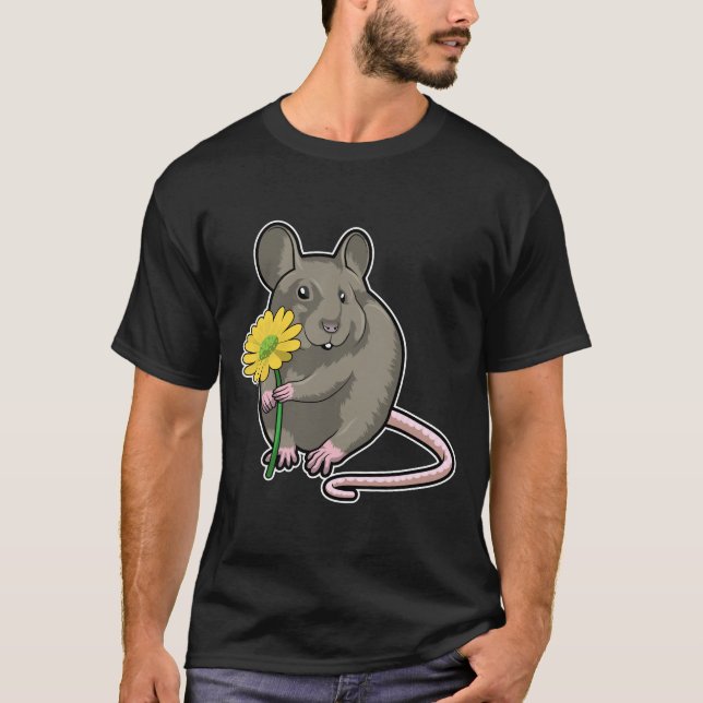Camiseta Rato com flor amarela (Frente)