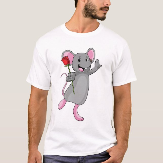 Camiseta Rato com ventilador de Rosa (Frente)