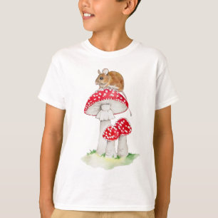 Camiseta Rato cômico sobre a cor d'água agaútica mosca