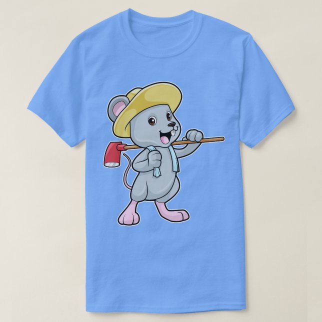 Camiseta Rato como agricultor com Ax Hat (Frente do Design)