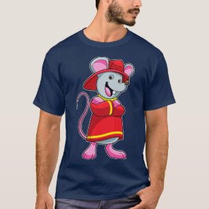 Camiseta Rato como Bombeiro com Capacete