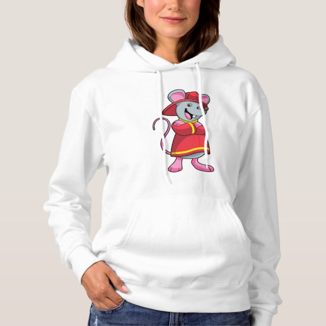 Camiseta Rato como Bombeiro com Capacete (Frente)