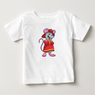 Camiseta Rato como Bombeiro com Capacete
