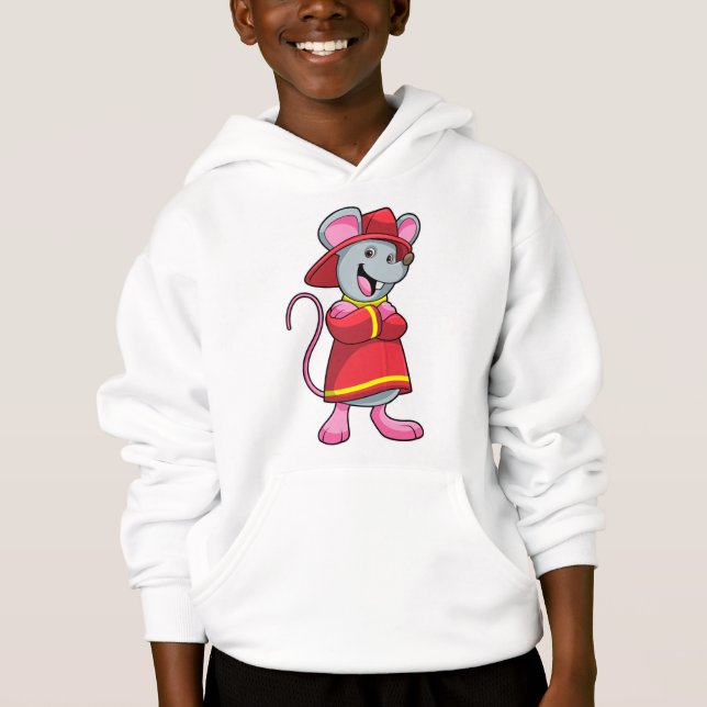 Camiseta Rato como Bombeiro com Capacete (Frente)
