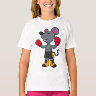 Camiseta Rato como Boxer com luvas in a box