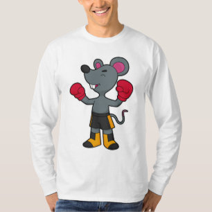 Camiseta Rato como Boxer com luvas in a box