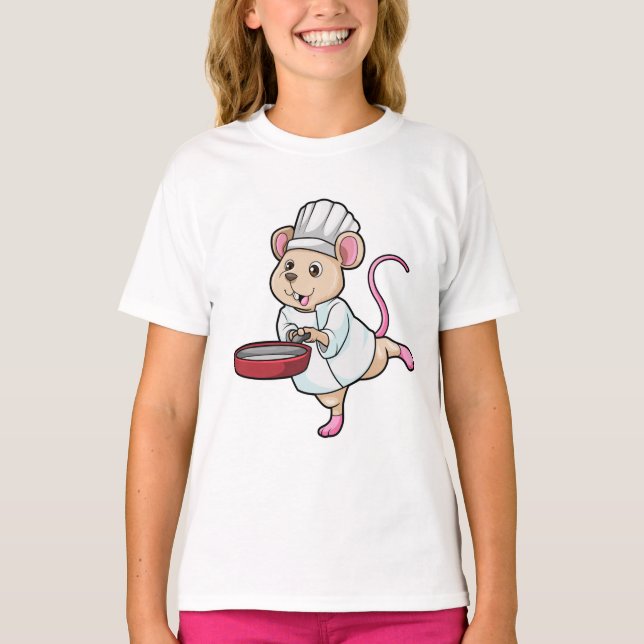 Camiseta Rato como cozinhar com o chapéu Panorâmico e Cozin (Frente)