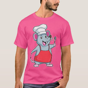 Camiseta Rato como cozinheiro com Cozinhar de colher de mad
