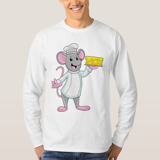 Camiseta Rato como cozinheiro com queijo (Frente)