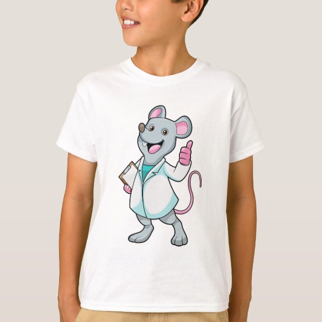 Camiseta Rato como Doutor com casaco do Doutor (Frente)