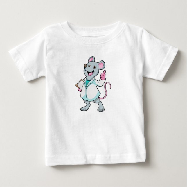 Camiseta Rato como Doutor com casaco do Doutor (Frente)