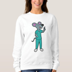 Camiseta Rato como Enfermeiro na Vacinação com Seringa