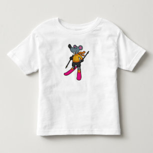 Camiseta Rato como esquiador com esqui