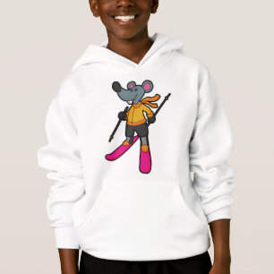 Camiseta Rato como esquiador com esqui