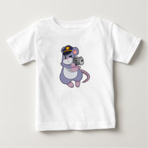 Camiseta Rato como policial com chapéu policial