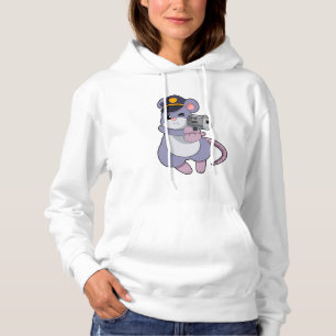 Camiseta Rato como policial com chapéu policial