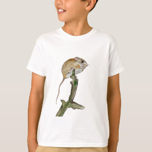 Camiseta Rato de aquarela realista em uma árvore