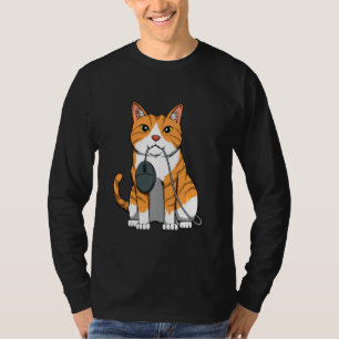 Camiseta Rato De Computador Com Jogos Felinos De Gamer De G