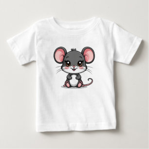 Camiseta Rato de Desenho Animado Adorável com Orelhas Grand