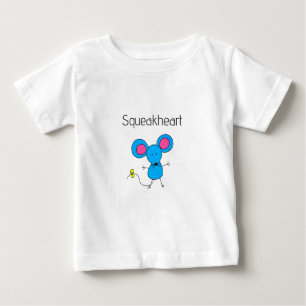 Camiseta Rato de Desenho Animado Fofo Squeakheart Trocadilh