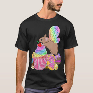 Camiseta Rato de fada do Cupcake arco-íris