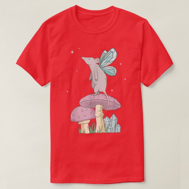 Camiseta Rato De Fada Estética Fairycore Num Algodão De Cog (Frente do Design)
