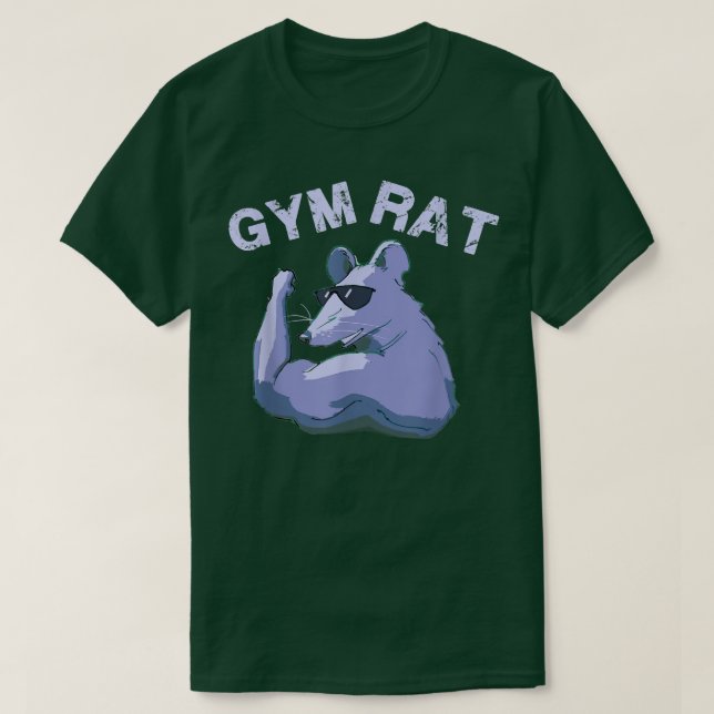 Camiseta Rato De Gym Fora, Levantamento De Peso Do Comboio  (Frente do Design)