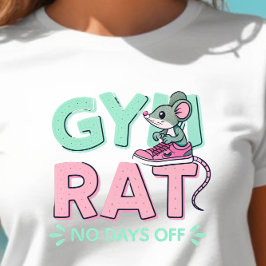 Camiseta Rato de Gym Rat - Cartoon de Malhação engraçado pa