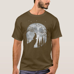 Camiseta Rato De Lebre De Coelho Lua Cheia À Noite
