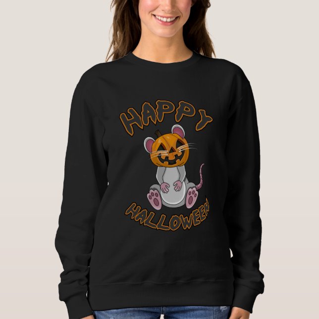 Camiseta Rato de rato de Halloween Pumpkin Horror Gift Idei (Frente)