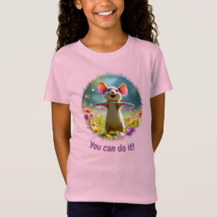 Camiseta Rato divertido e fofo com bambolê, personalizado