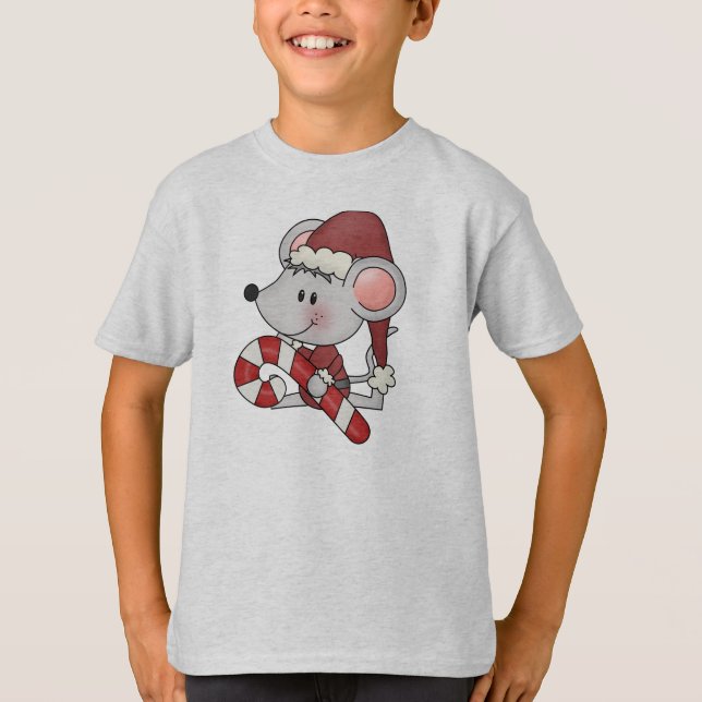 Camiseta Rato do Natal com bastão de doces (Frente)