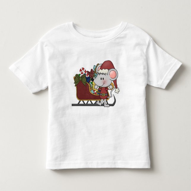 Camiseta Rato do papai noel com trenó (Frente)
