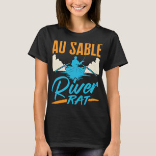 Camiseta Rato do Rio Au Sable Caiaque Canoagem Pesca Barco