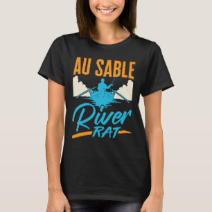 Camiseta Rato do Rio Au Sable Rafting Canoagem Pesca Barco