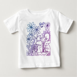 Camiseta Rato e caracol com flores de fantasia 