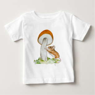Camiseta Rato engraçado com cogumelo selvagem