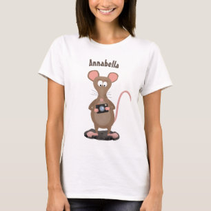 Camiseta Rato engraçado com ilustração de desenho animad