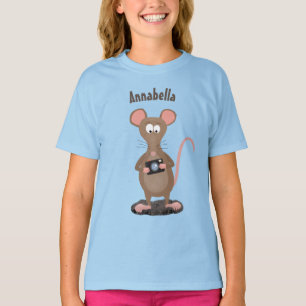 Camiseta Rato engraçado com ilustração de desenho animado c