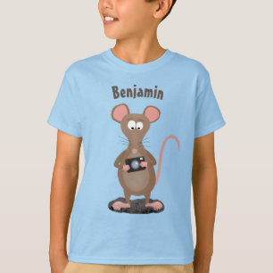 Camiseta Rato engraçado com ilustração de desenho animado c