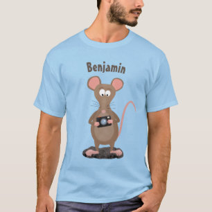 Camiseta Rato engraçado com ilustração de desenho animado c