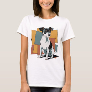 Camiseta Rato Engraçado Terrier Puppy Dog Abstrato Art