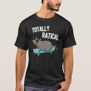 Camiseta Rato Engraçado Totalmente Ratical Pun Dark BG
