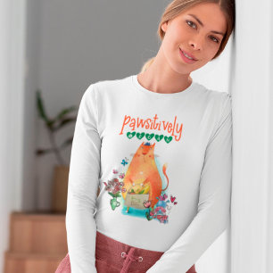Camiseta Rato Gato Gato Gato Gato Pawsitivamente Humor Vega