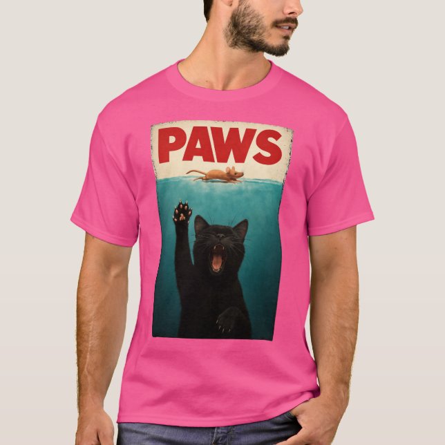Camiseta Rato Humorístico de Gato Paródico PWS, caçando o R (Frente)
