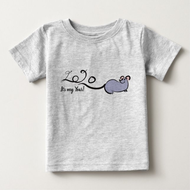 Camiseta Rato Lunar De Cartoon De Rato De Mouse Gelado Ano  (Frente)