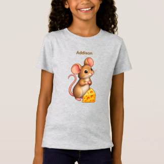 Camiseta Rato Minúsculo Fofo Personalizado com Queijo