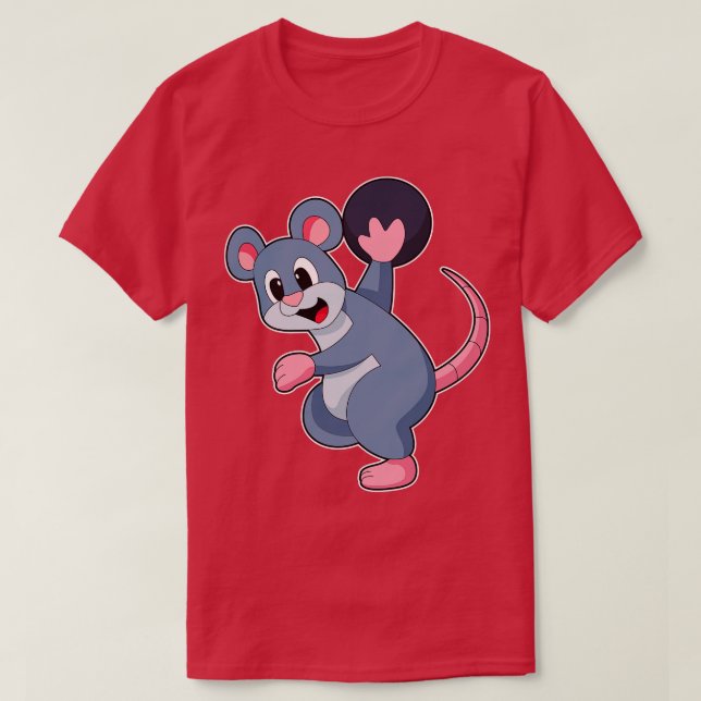 Camiseta Rato na Boliche com Bola de boliche (Frente do Design)