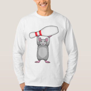 Camiseta Rato na Boliche com pino de Boliche